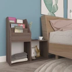 TRUE DEAL Porte-revue D'enfants Gris/chêne Sonoma 71x30x78,5 Cm Aggloméré -Petit rangement Soldes Magasin 57837057 3