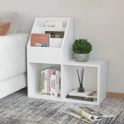 TRUE DEAL Porte-revue Pour Enfants Blanc 71x30x78,5 Cm Aggloméré -Petit rangement Soldes Magasin 57840922 4