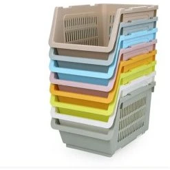 HKLFFJA Panier De Rangement Carré En Plastique Pour Fruits Et Légumes, Le Panier De Vidange Creux Peut Stocker Des Articles De Toilette, De La Nourriture, Etc,Dark Green -Petit rangement Soldes Magasin 57881717 5