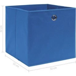 INLIFE Boîtes De Rangement 10 Pcs Bleu 32x32x32 Cm Tissu 11 INLIFE Boîtes De Rangement 10 Pcs Bleu 32x32x32 Cm Tissu -Petit rangement Soldes Magasin 57884107 5