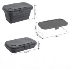 DONTODENT Éviers Pliables Paniers De Pique-nique De Camping Panier à Linge Pliant Seaux à Glace Pliables Bol De Vaisselle Pliable Avec Poignées - Gris