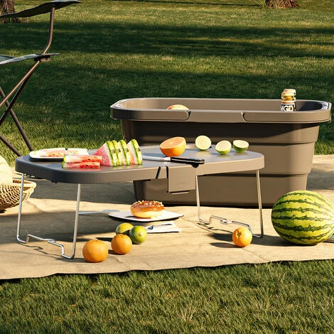 DONTODENT Éviers Pliables Paniers De Pique-nique De Camping Panier à Linge Pliant Seaux à Glace Pliables Bol De Vaisselle Pliable Avec Poignées - Gris 4 DONTODENT Éviers Pliables Paniers De Pique-nique De Camping Panier à Linge Pliant Seaux à Glace Pliables Bol De Vaisselle Pliable Avec Poignées - Gris – Image 2