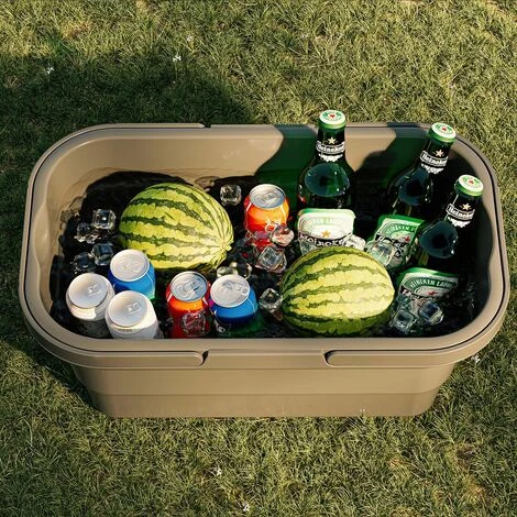 DONTODENT Éviers Pliables Paniers De Pique-nique De Camping Panier à Linge Pliant Seaux à Glace Pliables Bol De Vaisselle Pliable Avec Poignées - Gris 5 DONTODENT Éviers Pliables Paniers De Pique-nique De Camping Panier à Linge Pliant Seaux à Glace Pliables Bol De Vaisselle Pliable Avec Poignées - Gris – Image 3