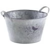Jardinière Ronde Métal Patiné 23 Cm. Gris. Marque : Aubry Gaspard. Réf. : GCO3560 - Gris -Petit rangement Soldes Magasin 58090007 1