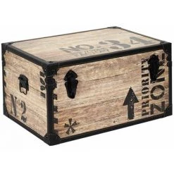 Paris Prix - Lot De 3 Malles Déco "indus" 56cm Marron & Noir -Petit rangement Soldes Magasin 58137809 4