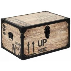 Paris Prix - Lot De 3 Malles Déco "indus" 56cm Marron & Noir -Petit rangement Soldes Magasin 58137809 5