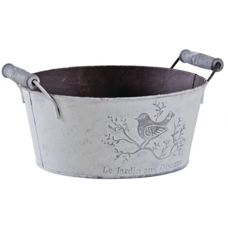 Jardinière Ronde Métal Patiné 19 Cm. Gris. Marque : Aubry Gaspard. Réf. : GCO3840 - Gris 3 Jardinière Ronde Métal Patiné 19 Cm. Gris. Marque : Aubry Gaspard. Réf. : GCO3840 - Gris