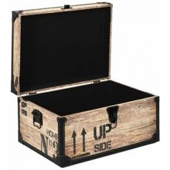 ALTOBUY ROMINA - Lot De 3 Malles De Rangement Industrielles - Rose -Petit rangement Soldes Magasin 58154228 4