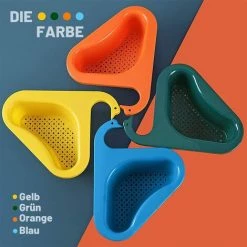 OUSUDELA 4PCS Panier De Filtre Triangulaire,Panier D'évier En Forme De Cygne,Étagère De Vidange D'évier Triangulaire,Évier à Panier De Vidange Polyvalent,Panier Triangulaire Pour évier De Cuisine -Petit rangement Soldes Magasin 58159782 5