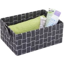 DéCOSHOP26 Panier De Rangement Stockage Panier Décoratif 12x28x20cm Gris Foncé - Or -Petit rangement Soldes Magasin 58237808 5