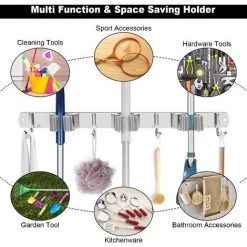 LTS FAFA Porte-balai Mural Avec 3 Emplacements Et 4 Crochets à Balai Pour Cuisine, Buanderie, Jardin, Garage -Petit rangement Soldes Magasin 58255151 3