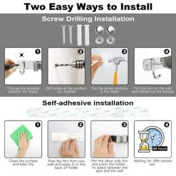 LTS FAFA Porte-balai Mural Avec 3 Emplacements Et 4 Crochets à Balai Pour Cuisine, Buanderie, Jardin, Garage -Petit rangement Soldes Magasin 58255151 5