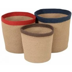 NO-NAME Paniers Bicolores (set De 3) - Naturel -Petit rangement Soldes Magasin 58344759 3