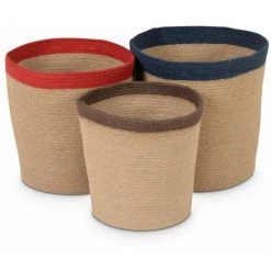 NO-NAME Paniers Bicolores (set De 3) - Naturel -Petit rangement Soldes Magasin 58344759 4