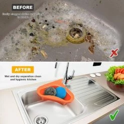 TINOR Lot De 4 Panier De Vidange, Passoire Cuisine Avec Brosse à Vaisselle, Swan Drain Basket, Kitchen Sink Drain, Égouttoir De Cuisine Pour Pâtes, Fruits, Légumes -Petit rangement Soldes Magasin 58345623 4