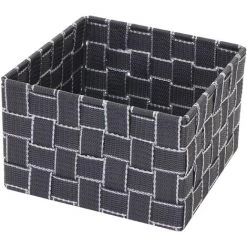 DéCOSHOP26 Panier De Stockage Panier Décoration Rangement Accessoires Salle De Bain Maquillage 12x19x19cm Gris Foncé - Or