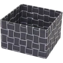 DéCOSHOP26 Panier De Stockage Panier Décoration Rangement Accessoires Salle De Bain Maquillage 12x19x19cm Gris Foncé - Or -Petit rangement Soldes Magasin 58493143 3