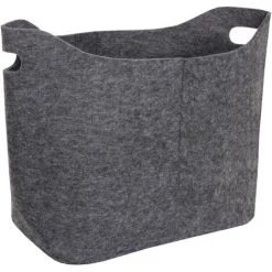 DéCOSHOP26 Panier De Rangement Corbeille Piable En Feutre 40L Gris Foncé - Or