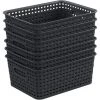 AOUGO Ensemble De 6 Paniers De Rangement En Plastique Noir 2 AOUGO Ensemble De 6 Paniers De Rangement En Plastique Noir -Petit rangement Soldes Magasin 58574222 1