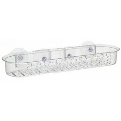 INSTANT D'O Panier De Douche Ventouse "Galet" 37cm Transparent