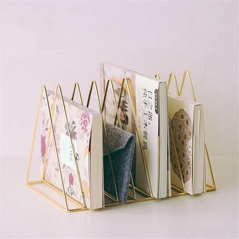 ENLENK Porte-revues En Acier En Forme De Triangle Pour Revues Ou Documents Doré Rose 5 ENLENK Porte-revues En Acier En Forme De Triangle Pour Revues Ou Documents Doré Rose – Image 3