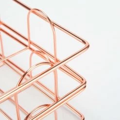ENLENK 2 Empilable A4 Corbeille A Courrier, Range Trieur Document Papier Multifonctions Metal Organisateur De Bureau - Rose Gold -Petit rangement Soldes Magasin 58843407 4