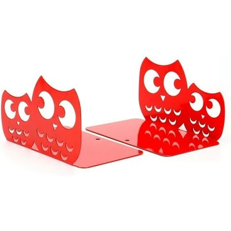 ENLENK Une Paire De Serre-livres En Métal Antidérapants Pour Enfants - Serre-livres En Forme De Hibou - Cadeaux Rouge 6 ENLENK Une Paire De Serre-livres En Métal Antidérapants Pour Enfants - Serre-livres En Forme De Hibou - Cadeaux Rouge – Image 4