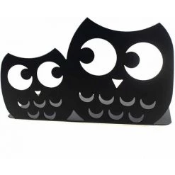 ENLENK Paire De Serre-livres En Métal Antidérapant Pour Enfant - Serre-livres En Forme De Hibou - Cadeau Noir -Petit rangement Soldes Magasin 59039367 3