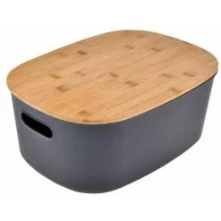 Paris Prix - Boîte De Rangement "bambou" 6l Anthracite