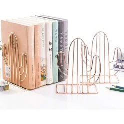 BARES 2 Pcs Serre-Livres En Métal, Presse-Livres En Forme De Cactus Décoratif Titulaire Pour Rangement Livres Magazines De Bureau Maison Bibliothèque École -Petit rangement Soldes Magasin 59109235 3