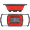 DKSFJKL Passoire Pliable En Silicone, Égouttoir Extensible De Cuisine Corbeille à Aliments Légumes Fruits Avec Poignées Extensibles-Rouge