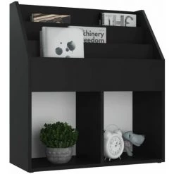 INLIFE Porte-revue Pour Enfants Noir 71x30x78,5 Cm Aggloméré - Noir -Petit rangement Soldes Magasin 59171842 3