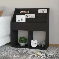 INLIFE Porte-revue Pour Enfants Noir 71x30x78,5 Cm Aggloméré - Noir -Petit rangement Soldes Magasin 59171842 4