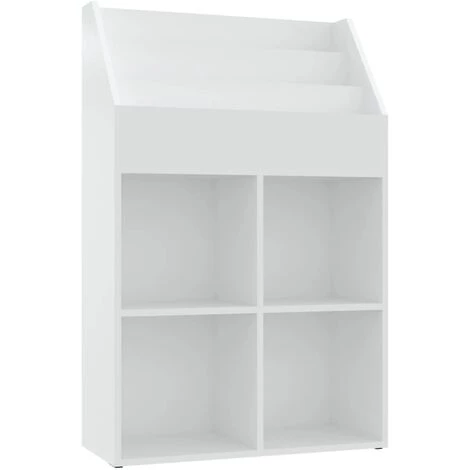 INLIFE Porte-revue Pour Enfants Blanc 71x30x114 Cm Aggloméré - Blanc 4 INLIFE Porte-revue Pour Enfants Blanc 71x30x114 Cm Aggloméré - Blanc â Image 2