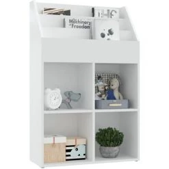 INLIFE Porte-revue Pour Enfants Blanc 71x30x114 Cm Aggloméré - Blanc 9 INLIFE Porte-revue Pour Enfants Blanc 71x30x114 Cm Aggloméré - Blanc -Petit rangement Soldes Magasin 59172349 3