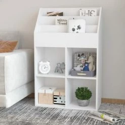 INLIFE Porte-revue Pour Enfants Blanc 71x30x114 Cm Aggloméré - Blanc 10 INLIFE Porte-revue Pour Enfants Blanc 71x30x114 Cm Aggloméré - Blanc -Petit rangement Soldes Magasin 59172349 4