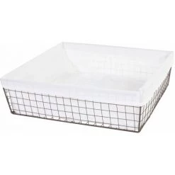 DéCOSHOP26 Ensemble De 4 Paniers De Rangement Salle De Bain Stockage D'armoires En Métal Avec Couvercle En Tissu - Noir -Petit rangement Soldes Magasin 59197458 3