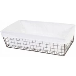 DéCOSHOP26 Ensemble De 4 Paniers De Rangement Salle De Bain Stockage D'armoires En Métal Avec Couvercle En Tissu - Noir -Petit rangement Soldes Magasin 59197458 4