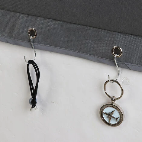 ROSIER Porte-Revue Mural, Porte Document Mural, Rangement Tissu Porte, 5 Poches De Rangement En Polypropylène Respirant, étagère Multifonctionnelle, Montage à La Porte (suspension), Gris 72*34cm——VEBTles 7 ROSIER Porte-Revue Mural, Porte Document Mural, Rangement Tissu Porte, 5 Poches De Rangement En Polypropylène Respirant, étagère Multifonctionnelle, Montage à La Porte (suspension), Gris 72*34cm——VEBTles – Image 5