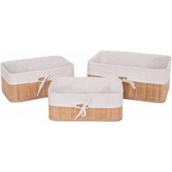 DéCOSHOP26 Lot De 3 Paniers De Rangement Salle De Bain En Bamboo Couleurs Naturelles - Noir -Petit rangement Soldes Magasin 59282378 5