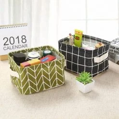 LTS FAFA Boîte De Rangement Pliable Lin Tissu Bureau Rangé Stockage, Lot De 4 Paniers De Rangement Carrés Pliables Pour étagères Et Jouets -Petit rangement Soldes Magasin 59304576 3