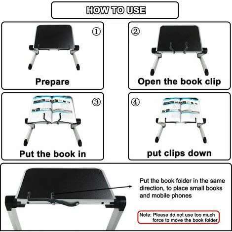 LTS FAFA Support De Livre Réglable, Hauteur Et Angle Réglables, Support De Livre Ergonomique Avec Trombones Pour Grands Livres Scolaires, Livres De Musique, Tablette, Recettes De Cuisine 6 LTS FAFA Support De Livre Réglable, Hauteur Et Angle Réglables, Support De Livre Ergonomique Avec Trombones Pour Grands Livres Scolaires, Livres De Musique, Tablette, Recettes De Cuisine – Image 4