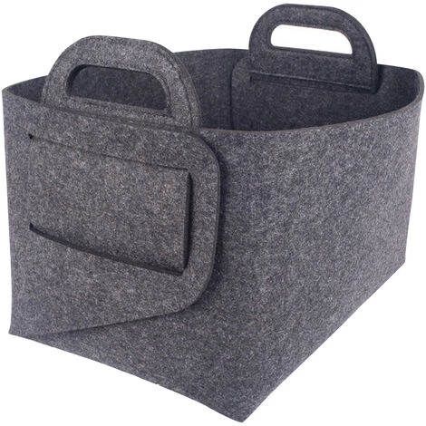 LIFCAUSAL Panier De Rangement En Feutre Boîte De Rangement Pliable En Feutre De Bureau Panier De Rangement Ouvert Panier à Linge Avec Poignées Boîte De Rangement Cosmétique Pour Casse-croûte, L 3 LIFCAUSAL Panier De Rangement En Feutre Boîte De Rangement Pliable En Feutre De Bureau Panier De Rangement Ouvert Panier à Linge Avec Poignées Boîte De Rangement Cosmétique Pour Casse-croûte, L
