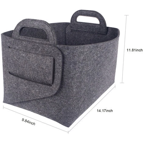 LIFCAUSAL Panier De Rangement En Feutre Boîte De Rangement Pliable En Feutre De Bureau Panier De Rangement Ouvert Panier à Linge Avec Poignées Boîte De Rangement Cosmétique Pour Casse-croûte, L 4 LIFCAUSAL Panier De Rangement En Feutre Boîte De Rangement Pliable En Feutre De Bureau Panier De Rangement Ouvert Panier à Linge Avec Poignées Boîte De Rangement Cosmétique Pour Casse-croûte, L – Image 2