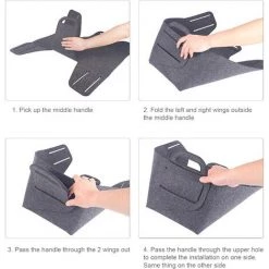 LIFCAUSAL Panier De Rangement En Feutre Boîte De Rangement Pliable En Feutre De Bureau Panier De Rangement Ouvert Panier à Linge Avec Poignées Boîte De Rangement Cosmétique Pour Casse-croûte, L 11 LIFCAUSAL Panier De Rangement En Feutre Boîte De Rangement Pliable En Feutre De Bureau Panier De Rangement Ouvert Panier à Linge Avec Poignées Boîte De Rangement Cosmétique Pour Casse-croûte, L -Petit rangement Soldes Magasin 59305982 5