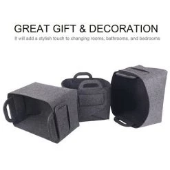 LIFCAUSAL Panier De Rangement En Feutre Boîte De Rangement Pliable En Feutre De Bureau Panier De Rangement Ouvert Panier à Linge Avec Poignées Boîte De Rangement Cosmétique Pour Casse-croûte, S 10 LIFCAUSAL Panier De Rangement En Feutre Boîte De Rangement Pliable En Feutre De Bureau Panier De Rangement Ouvert Panier à Linge Avec Poignées Boîte De Rangement Cosmétique Pour Casse-croûte, S -Petit rangement Soldes Magasin 59306281 4