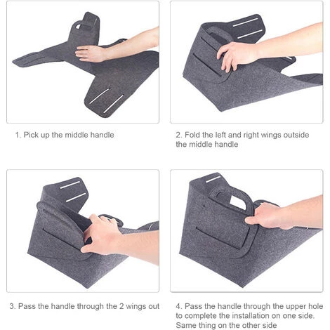 LIFCAUSAL Panier De Rangement En Feutre Boîte De Rangement Pliable En Feutre De Bureau Panier De Rangement Ouvert Panier à Linge Avec Poignées Boîte De Rangement Cosmétique Pour Casse-croûte, S 7 LIFCAUSAL Panier De Rangement En Feutre Boîte De Rangement Pliable En Feutre De Bureau Panier De Rangement Ouvert Panier à Linge Avec Poignées Boîte De Rangement Cosmétique Pour Casse-croûte, S – Image 5