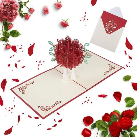 ZOLGINAH Carte 3d Pop Up Rose Romantique Carte De Voeux Anniversaire Mariage Carte De Fête Des Mères Pour Saint-Valentin Graduation Noël Journée Des Enfants Merci Enveloppe Incluse 4 ZOLGINAH Carte 3d Pop Up Rose Romantique Carte De Voeux Anniversaire Mariage Carte De Fête Des Mères Pour Saint-Valentin Graduation Noël Journée Des Enfants Merci Enveloppe Incluse – Image 2