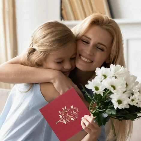 ZOLGINAH Carte 3d Pop Up Rose Romantique Carte De Voeux Anniversaire Mariage Carte De Fête Des Mères Pour Saint-Valentin Graduation Noël Journée Des Enfants Merci Enveloppe Incluse 6 ZOLGINAH Carte 3d Pop Up Rose Romantique Carte De Voeux Anniversaire Mariage Carte De Fête Des Mères Pour Saint-Valentin Graduation Noël Journée Des Enfants Merci Enveloppe Incluse – Image 4