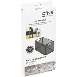 Five - Boîte De Rangement En Métal Noir 15 X 31 X 15 Cm - Noir -Petit rangement Soldes Magasin 59459468 3